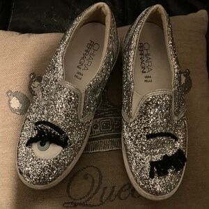 Chiara Ferragni Eye Star Glitter Slip On Sneaker Shoe